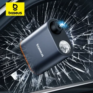 Baseus 3-in-1 Emergency Car Escape Tool: Window Breaker, Seatbelt Cutter & Safety Light
