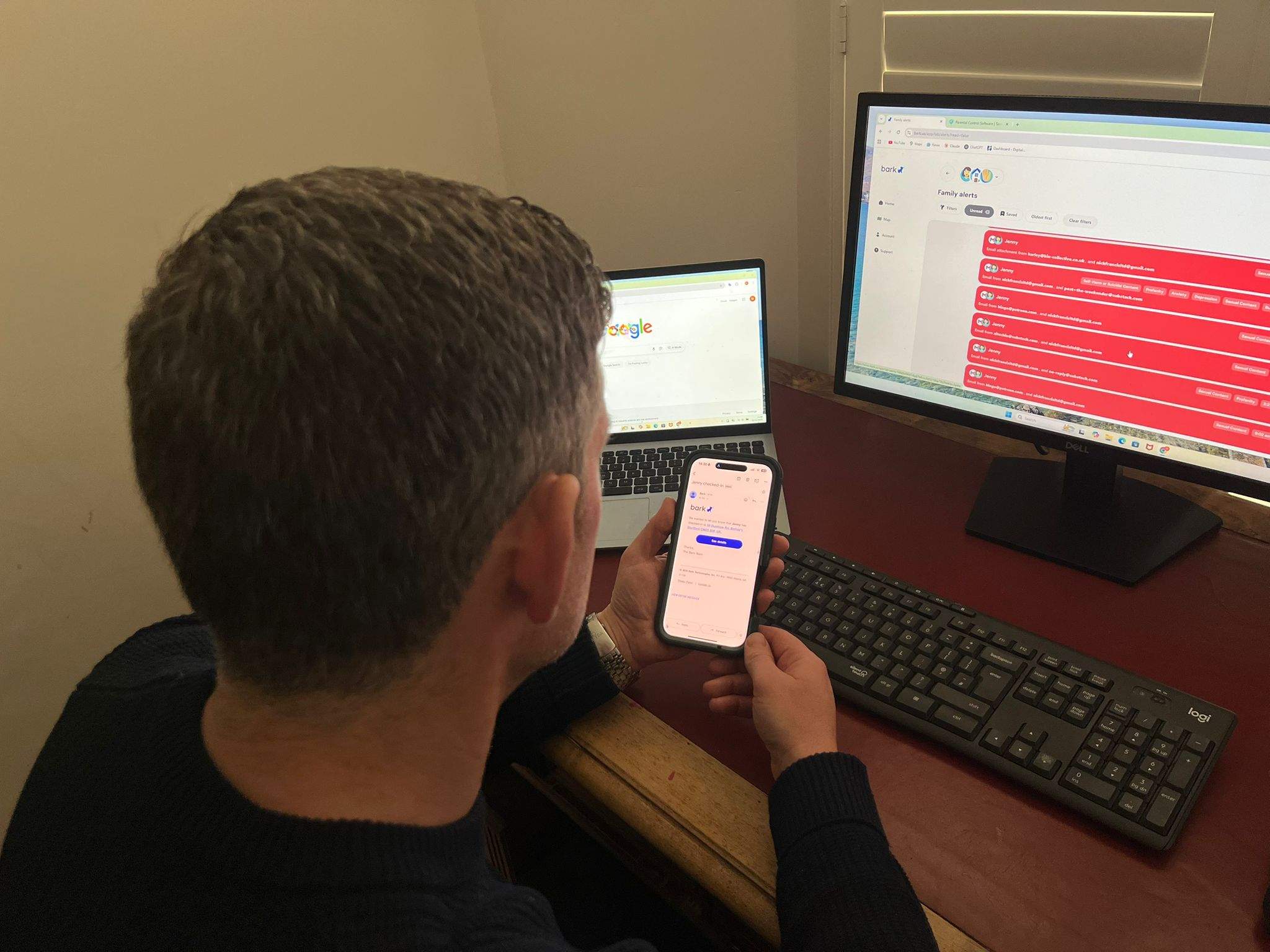 Using Bark parental control app for comparison review of Bark vs Aura.