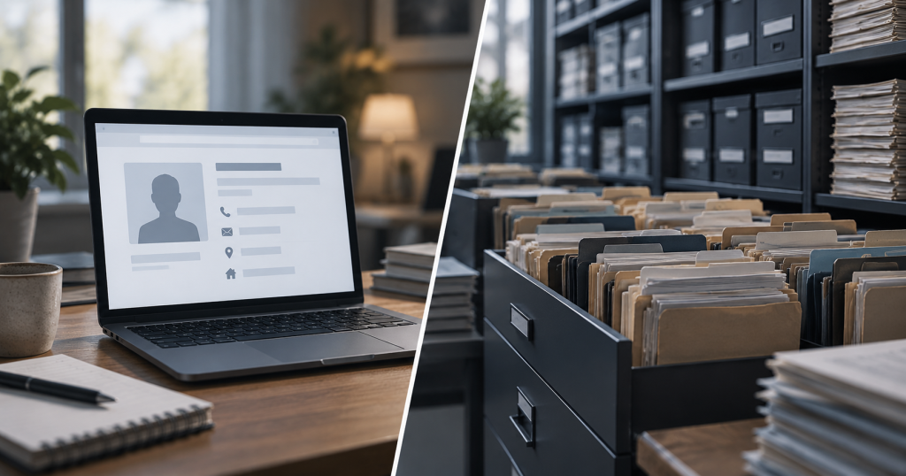 Comparison between a personal profile search and a larger data broker archive